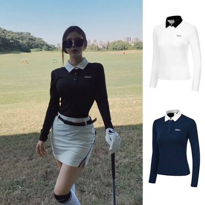 高尔夫衣服春秋季服装女士长袖T恤POLO衫透气修身GOLF球服独立站|ms