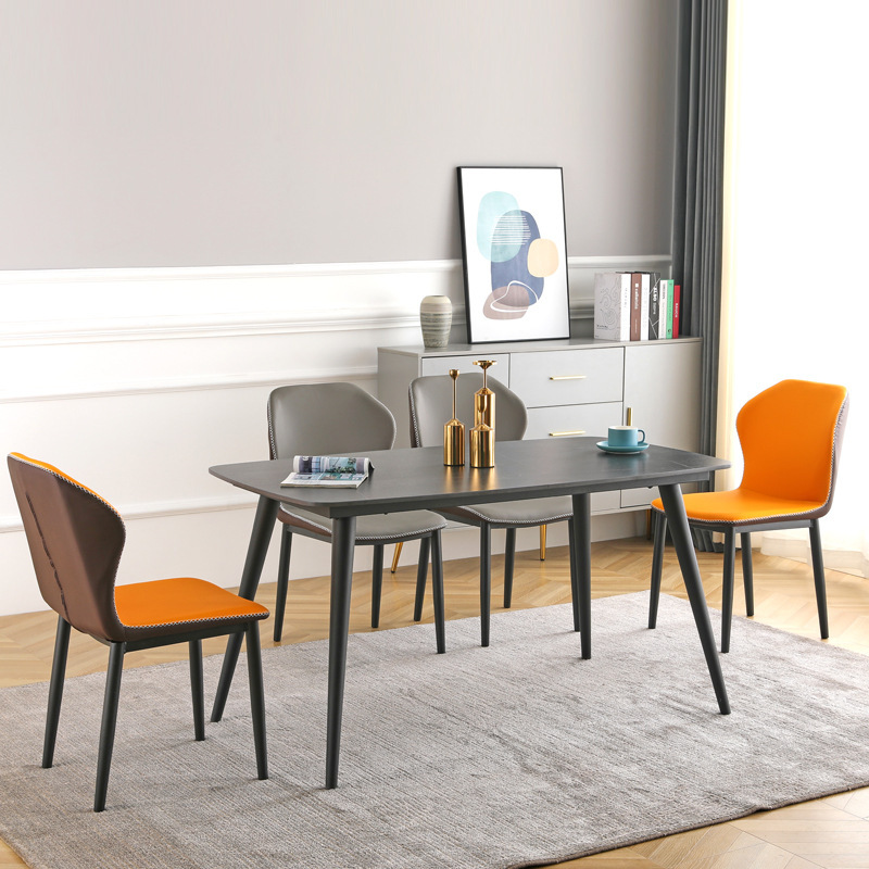 Silla de comedor de exportación de lujo ligero doméstico silla de respaldo de hierro forjado moderna y simple silla de hotel de mesa de comedor silla de recepción