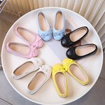 2025春秋简约女童皮鞋新款蝴蝶结女宝宝儿童单鞋圆头软底小公主鞋