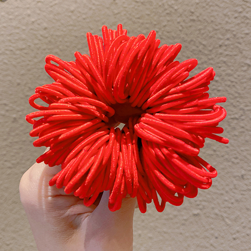 Banda de goma de los niños chino rojo diadema niñas lazo de pelo de bebé no duele el pelo Año Nuevo año pelo banda accesorios para el pelo