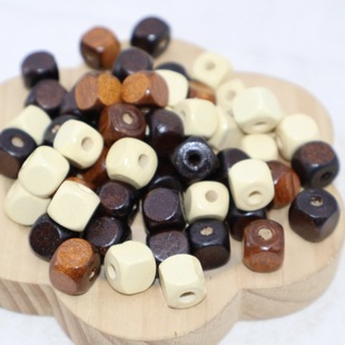 Shenglin Square Beads Natural Wooden Beads Versatile Wooden Loose Beads Spacer Beads DIY Handmade Bracelet Necklace Accessories Bag Hanging Accessories