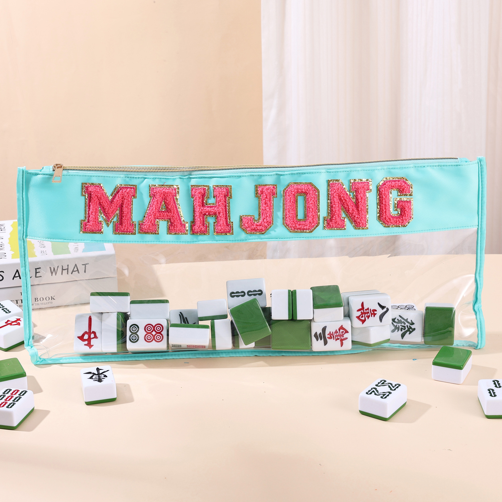 블루 MAHJONG 핸드백