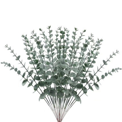 Artificial eucalyptus leaves floral design with pink money leaves for wedding and home decoration, green plants available for wholesale