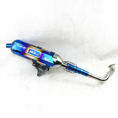 Motorcycle exhaust pipe Stainless Steel Side-Wound Grilled