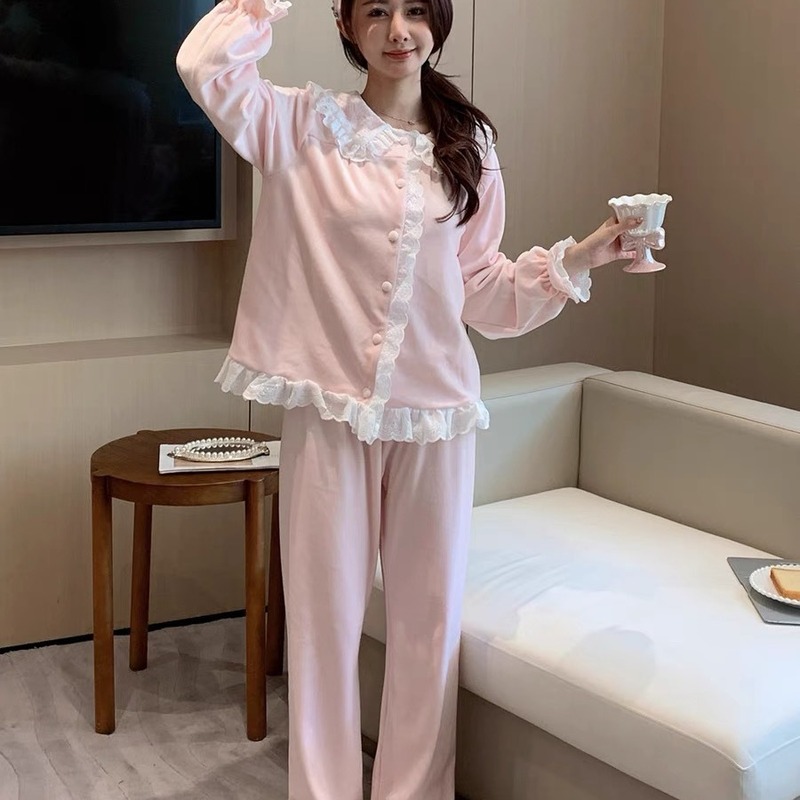 睡衣女秋冬减龄公主甜美少女保暖家居服加厚海岛绒日系网红睡衣|undefined