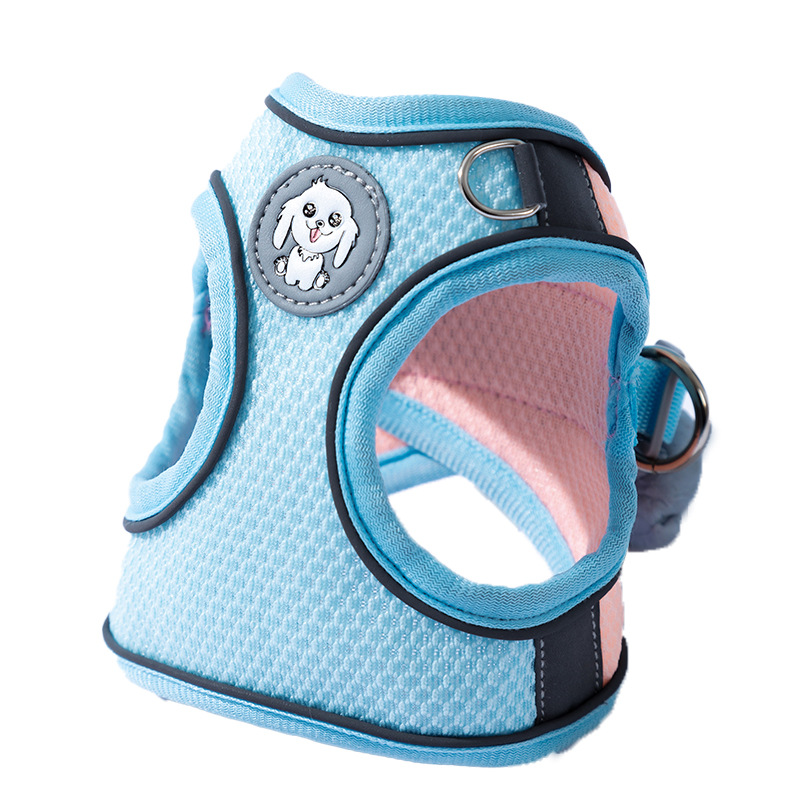 Cachorro contraste color costura malla transpirable chaleco tracción cuerda mascota caminar perro cuerda gato caminar cuerda