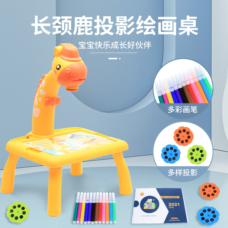 Tabla de dibujo de proyección DE Amazon tablero de dibujo mesa de estudio dibujos animados jirafa graffiti proyección mesa de dibujo tablero de dibujo mesa de escritura