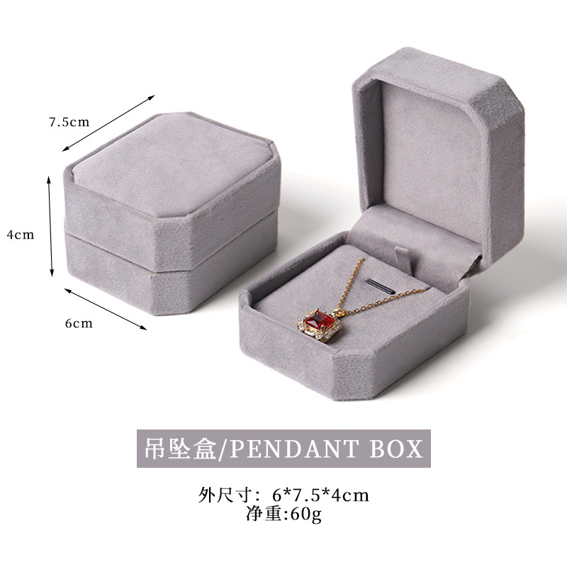 Nuevo joyero octogonal de terciopelo, caja para pendientes y anillos para el 25 aniversario, caja para guardar collares, pulseras y brazaletes con un toque de alta gama. image 9