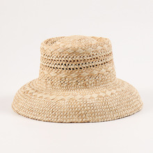 Women Raffia Sun Hat 欧美大牌镂空草帽圆环凹顶渔夫帽女遮阳帽