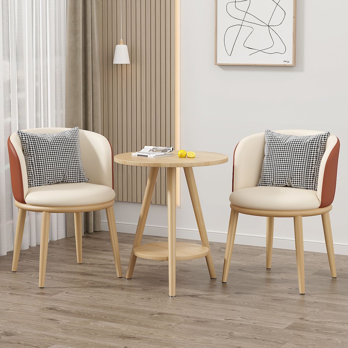 Balcón mesa y silla de ocio sala de estar combinación de mesa y silla de té de lujo ligero B & B Hotel Negociación Juego de tres piezas de mesa y silla de celebridades de Internet