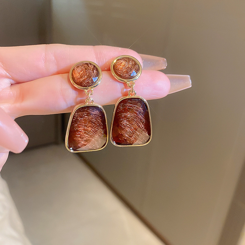 Alloy Material 1 Pair Vintage Style Heart Shape Plating Alloy Drop Earrings