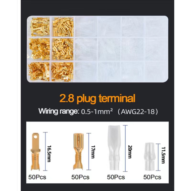 SN58B Muelle de inserción combinado 600PCS Muelle de inserción Alicates de sujeción de terminales prensados en frío Alicates de sujeción de terminales
