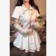 Summer Ballet College Spice Girl Bow Short-sleeved Top Skirt Skirt suit Two-piece Set
