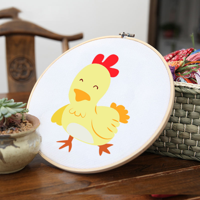 Jinhao bordado hecho a mano DIY material paquete principiante niños simple tela Cruz puntada grande colgante pintura 26cm