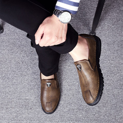 Men's Business Nubuck Leather Shoes with Hidden Heel, Soft Sole, Casual Style—Perfect for Middle-Aged & Elderly Dads; Also Available as Loafers