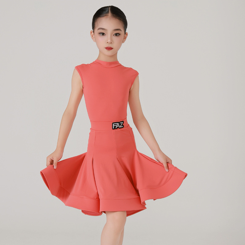 FAZ 子供ラテンダンス競技服子供ラテンダンス服女の子ラテンダンスパフォーマンス服ラテンダンストレーニング服|undefined