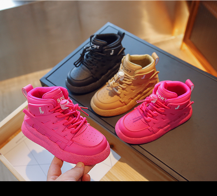 High Top Children's Sports 2023 Autumn New Boys' Casual Basketball Fashion Brand Girls' Running Shoes_voghion.com