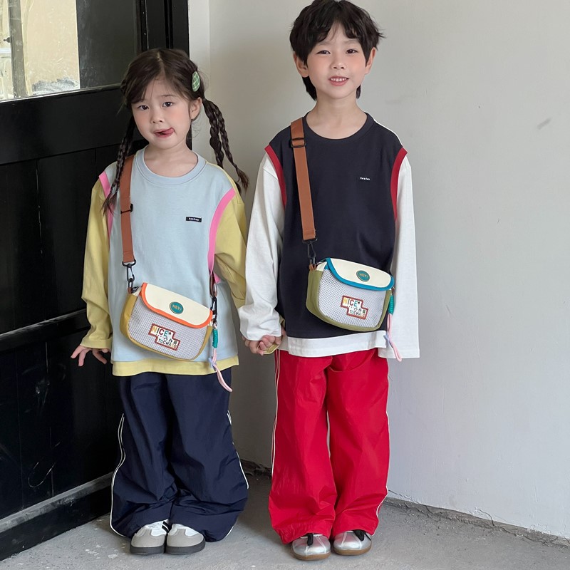 Moda coreana, bolsas de hombro para niños y niñas, exquisitas mini bolsas de cambio para bebés, bolsas de malla de comercio exterior nuevas para niños