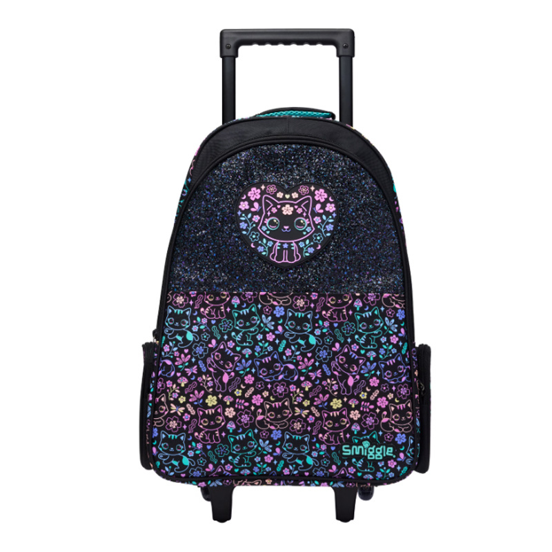 Cadena dedicada mochila escolar australiana smiggle trolley mochila escolar de remolcador de dibujos animados de gran capacidad mochila para estudiantes de primaria y secundaria