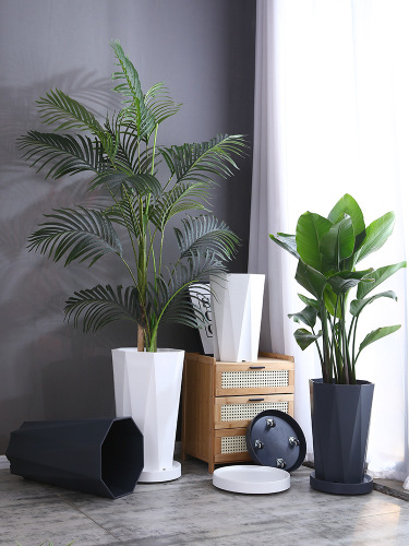 Imitation cement Nordic self-absorbing thickened resin plastic flowerpot bird of paradise loose tail sunflower green plant balcony living room special