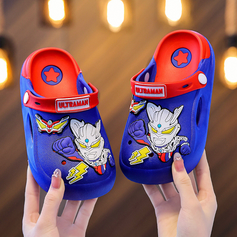 Ultraman Children's Clogs Summer Boys' Non-Slip Closed-Toe Slippers Wholesale Home and Outdoor Use Baby Sandals
