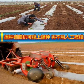 高粱铺膜播种机鸭嘴盘膜上大豆点播机内蒙古家用谷子点播机免破膜