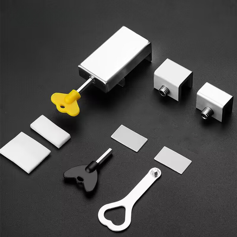 Window Screen Limiter Lock Aluminum Alloy Door and Window Latch Fixed Sliding Child Protection Device Safety Glass