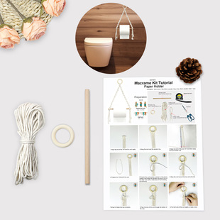 ins wall-mounted tissue holder bohemian diy toilet roll holder hand-woven punch-free beginner