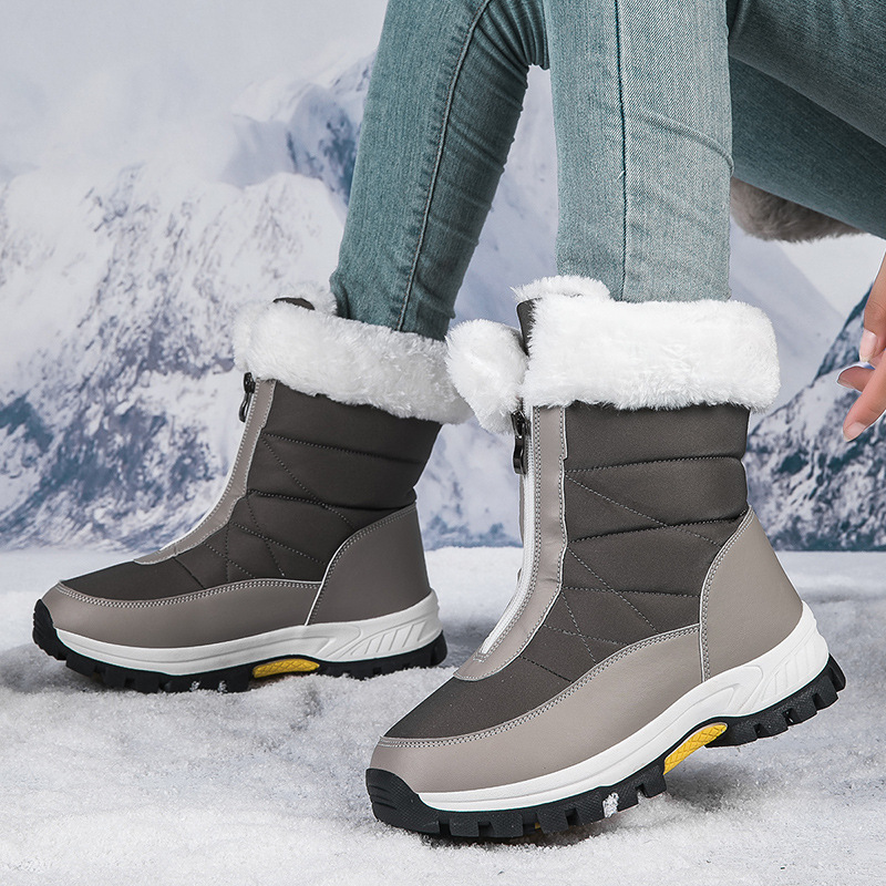 2024 invierno al aire libre de alta calidad más terciopelo calentamiento de fondo grueso zapatos de nieve nuevas tendencias transfronterizas botas de algodón ligeras mujeres image 9