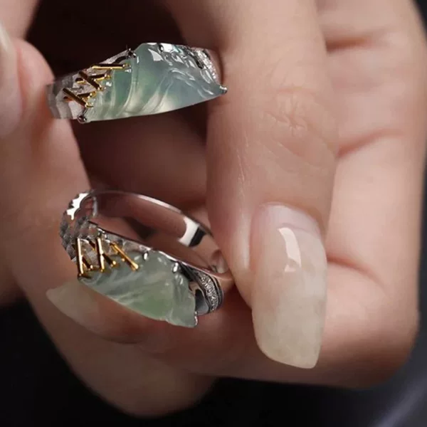 Oath of love Mountain River ring ancient style niche new exquisite light luxury all-match couple ring fashion index finger ring