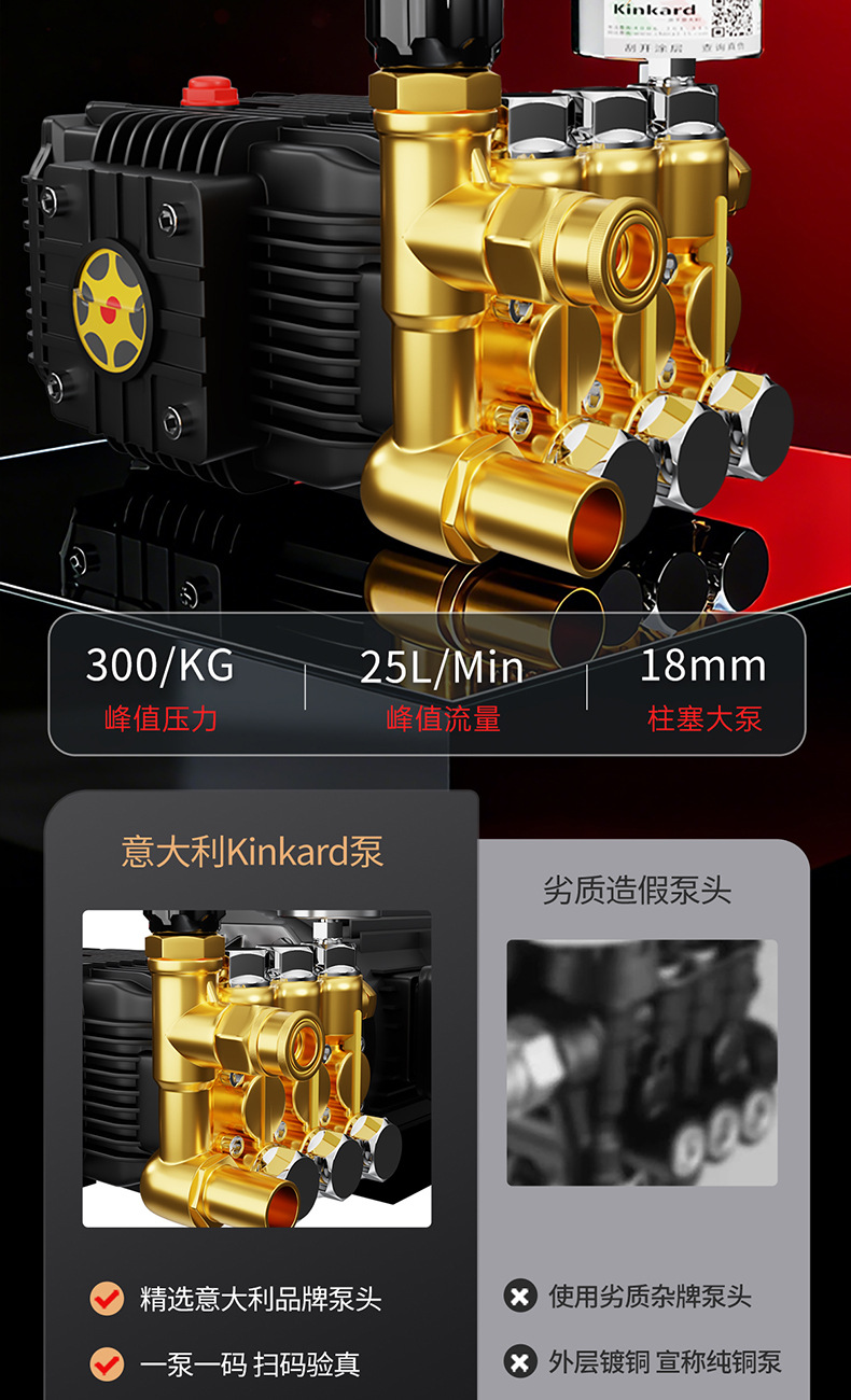 Black Cat High-Pressure Car Washing Machine for Home Use 220V Commercial Cleaning Machine Car Wash Shop Dedicated Booster Water Gun Pump