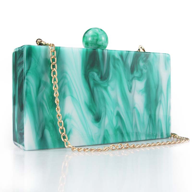 330g Weight Cotton Lining Material Clasp Frame Closure Type Chain Strap Type Shoulder Bag, Clutch Bag, Evening Bag Bags Type Party Occasion Acrylic Material Marble Pattern All Seasons Season Women's Gender Vintage Style Style Square Shape Sky Blue, White, Yellow Color Sky Blue White Yellow Arylic Marble Square Evening Bags 14