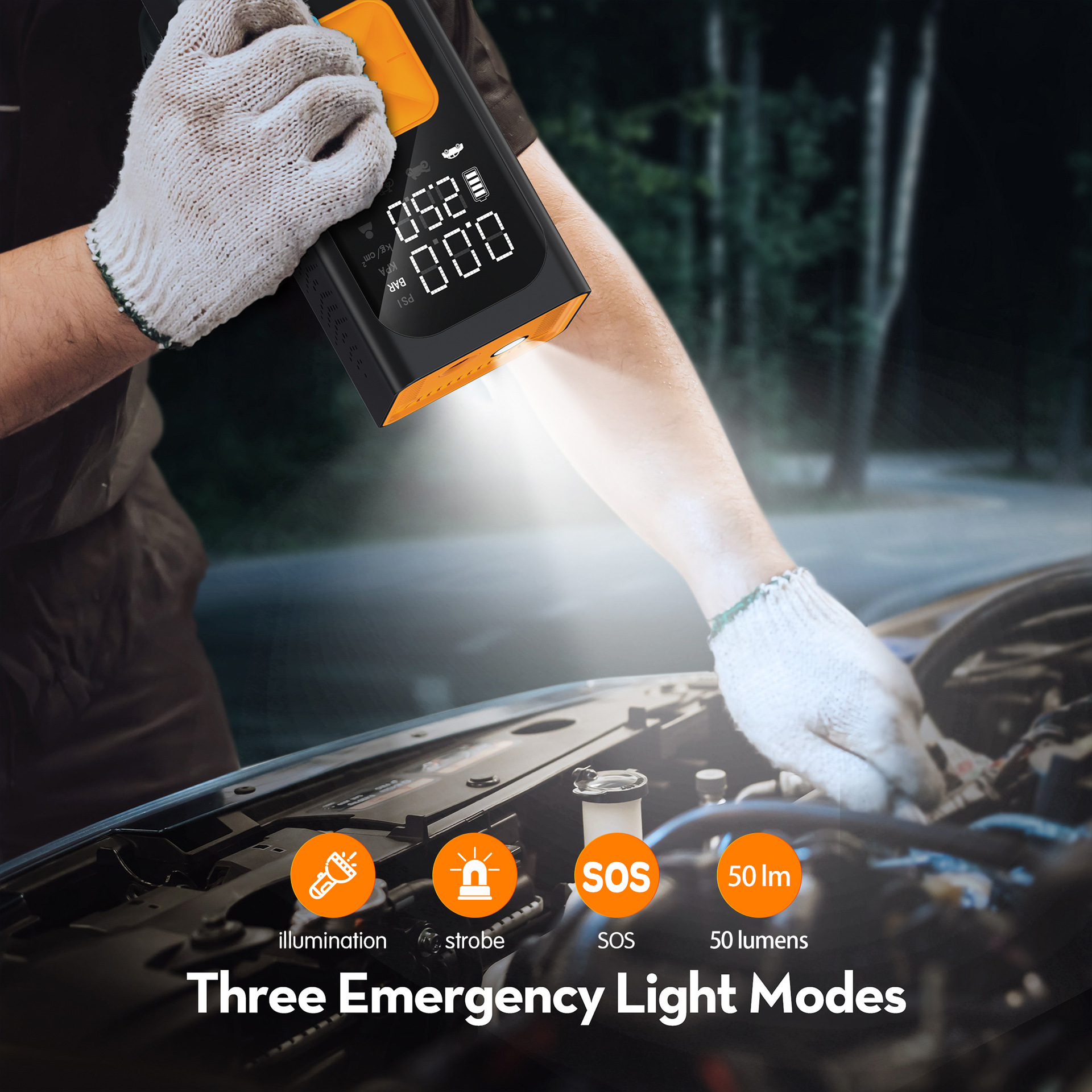 Car Air Pump, Automatic Inflating and Deflating Car Tire Pump, Wireless Inflator, Mini Portable Electric Air Pump
