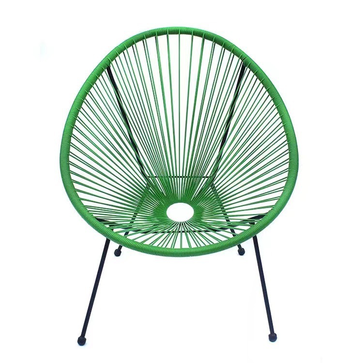 Silla de relajación de balcón para una sola persona silla de respaldo de caña al aire libre silla de playa huevo estilo silla mecedora solar image 12