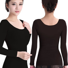 Low-neck warm innerwear women's thick top large size for plus-size women ribbed thin fleece close-fitting base garment body-shaping autumn shirt