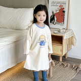 Хлопковая пижама, демисезонный лонгслив, юбка, дышащее платье, А-силуэт