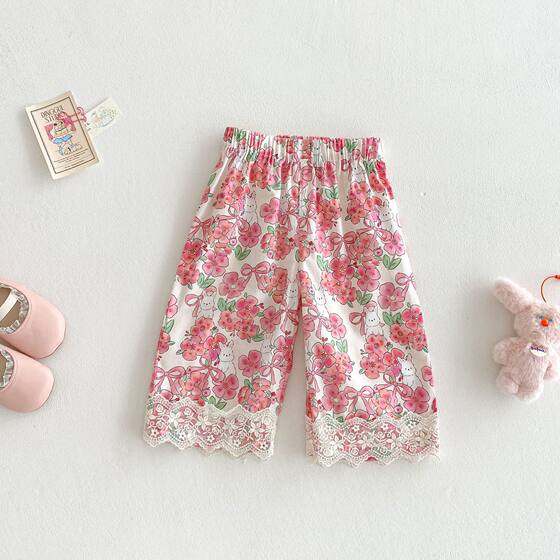 Girls Korean T-shirt 2025 new summer children's lace collar short sleeve summer baby foreign style Z25-313XY