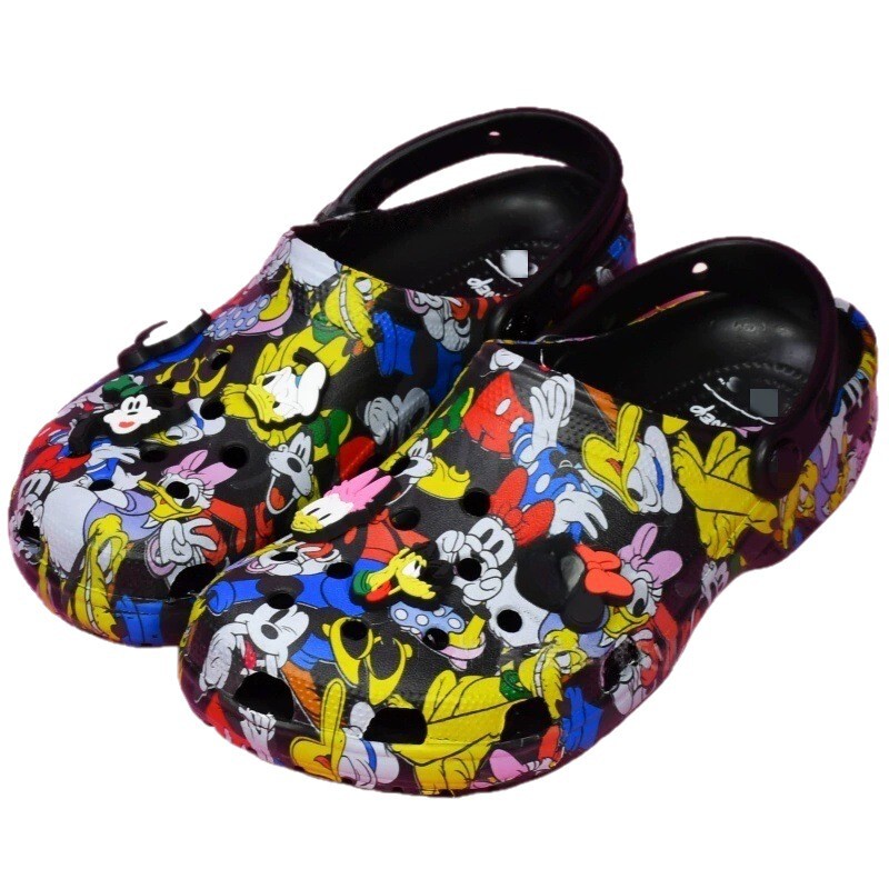 Croc Shoes Mickey Mouse Mickey Minnie Children's Croc Shoes Summer Children's Adult Parent-Child Closed-Toe Slippers Girls' Sandals