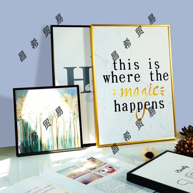 Black Aluminum Alloy B2 Poster Frame 4K Picture Frame Mounting 2K Photo Frame Wall Hanging A3 Business License Frame Puzzle Frame Customization