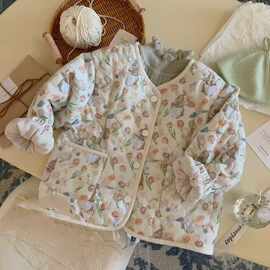 童装女童棉服外套25款加绒夹棉儿童中小童碎花棉衣棉袄宝宝保暖潮
