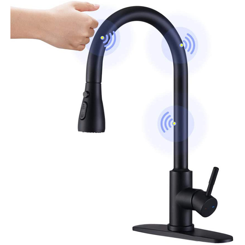 Smart touch 304 stainless steel kitchen hot and cold water faucet induction stretch anti-splash faucet dishwasher details Picture