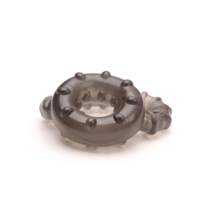 TPE Locking Penis Ring with Double Lock and Textured Spikes for Delay — detail image 6