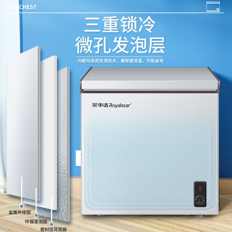 荣事达小冰柜家用全冷冻小型冰柜保鲜两用冷柜迷你家用单温冷冻柜