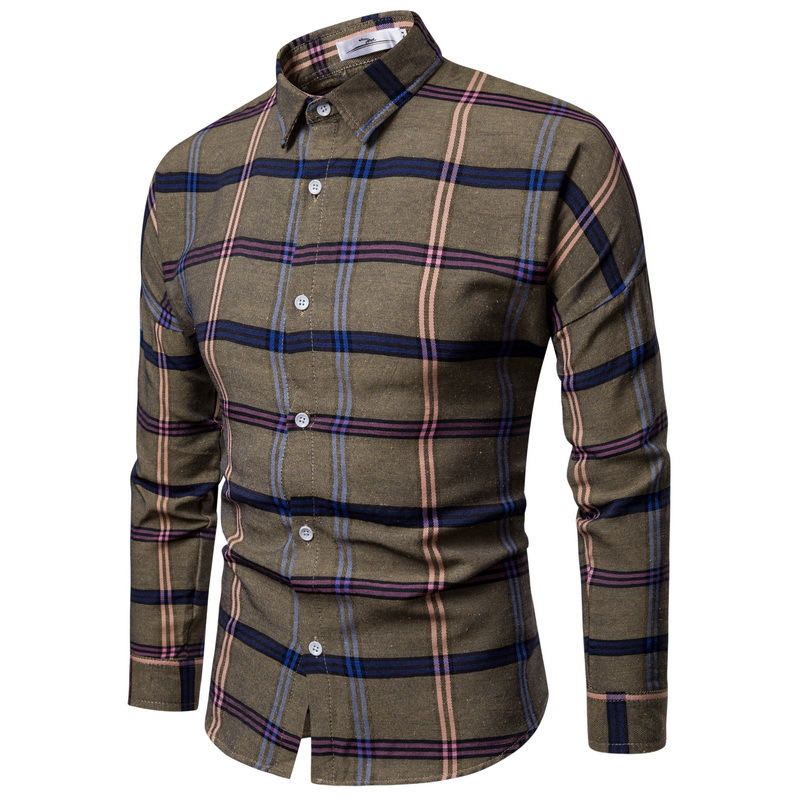 Mens Long Sleeve Shirts Slim fit Casual...