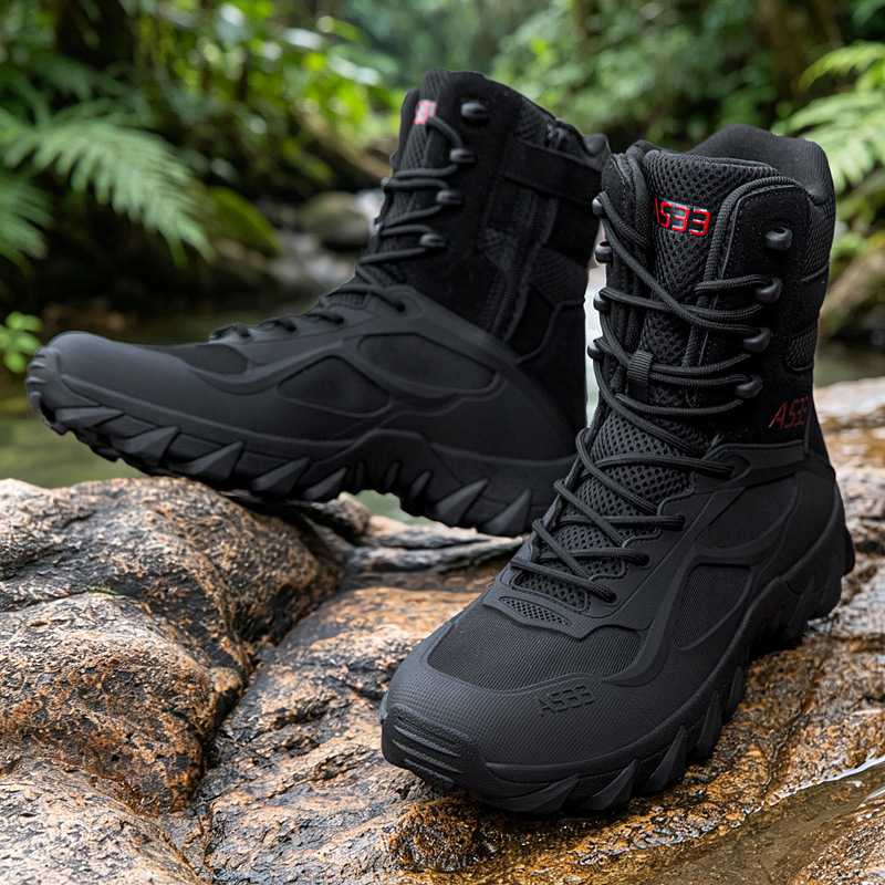 Outdoor Hiking Shoes for Men and Women, Mesh Breathable, Non-Slip, Wear-Resistant, Off-Road Hiking Non-Slip Shoes, Lightweight Shock-Absorbing Hiking Shoes