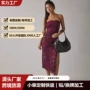 修身印花弹力显瘦抹胸裙