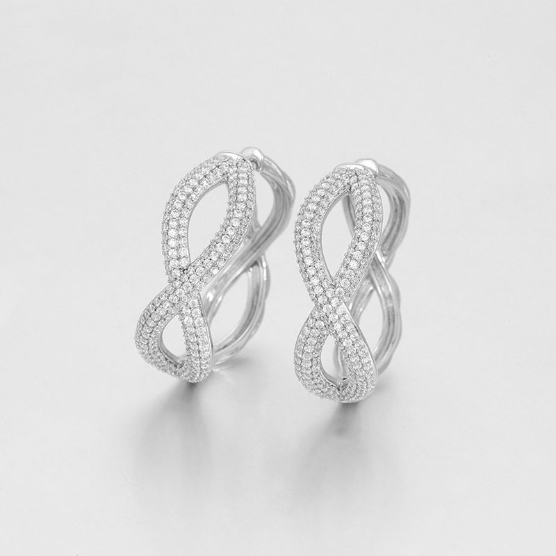 Xuping comercio exterior europeo y americano moda transfronteriza geométrica aretes de cobre aleación chapado blanco temperamento personalidad aretes de aretes al por mayor