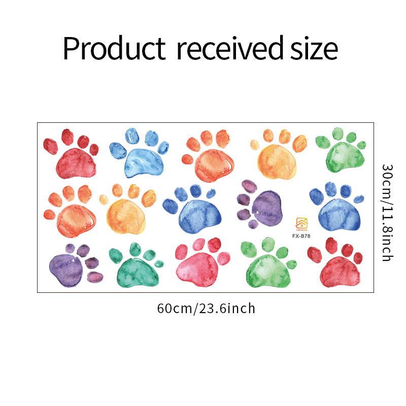 Simple Cartoon Color Paw Print Decorative Wall Stickers display picture 2