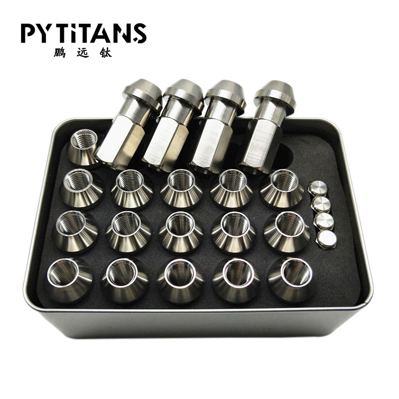 PYTITANS钛合金轮毂螺母 适合日系美系车型 M12X1.25/1.5X48