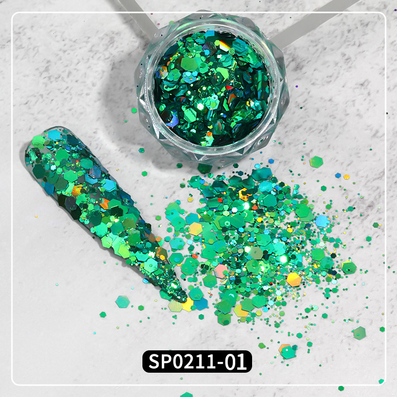 2022 lentejuelas de uñas populares transfronterizas camaleón joyería Rosa gradiente colorido lentejuelas grandes traje DIY pegatinas de uñas